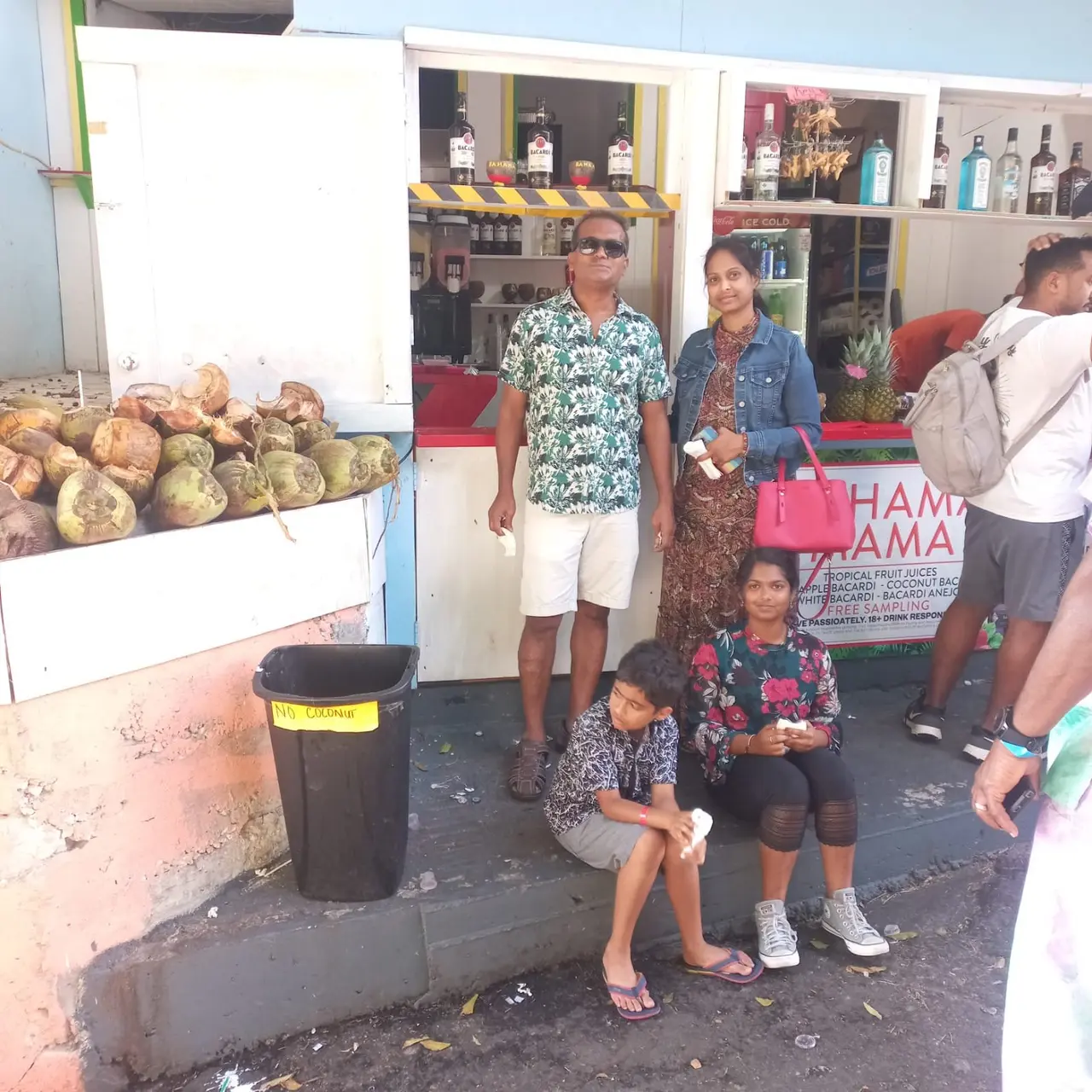 Guests at a Nassau food stop